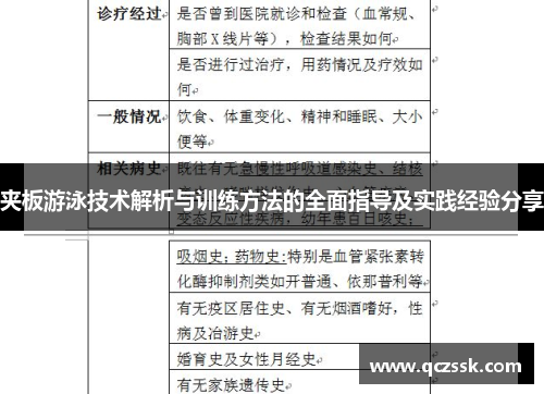 夹板游泳技术解析与训练方法的全面指导及实践经验分享